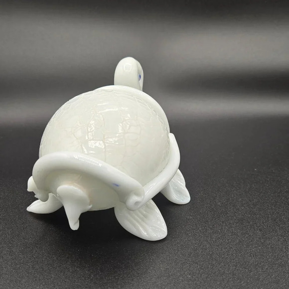 Handmade Glass White Turtle 5.5" - Picture 5 of 7